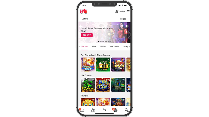 Spin Casino Ontario Mobile App