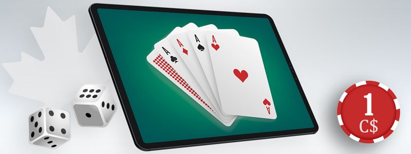 iPad with 4 aces on screen