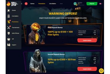 Hellspin casino bonuses and promotions