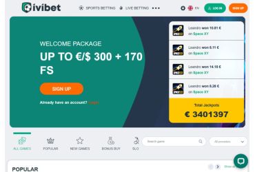 Ivibet casino - main page