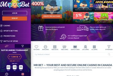MrBet casino - main page