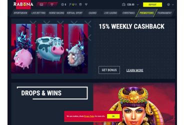 Rabona casino – promotions page.