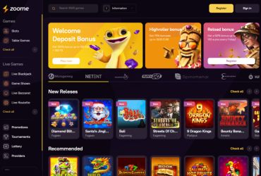 Zoome Casino - main page